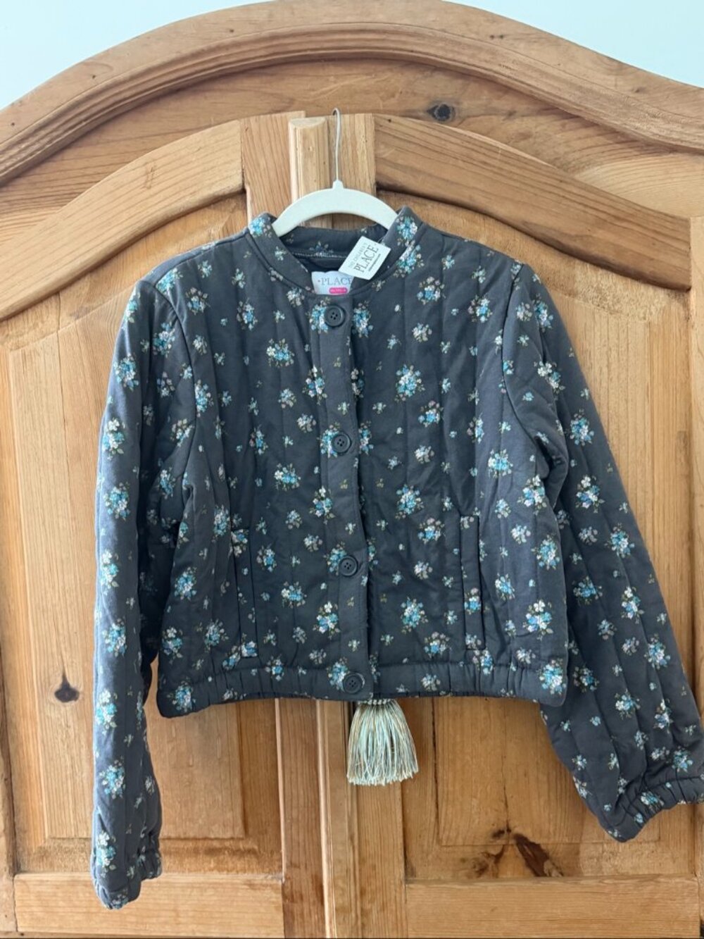 NWT Children's Place Girls Floral Quilted Jacket Size 16